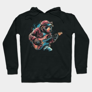 Bear playing electric guitar Hoodie